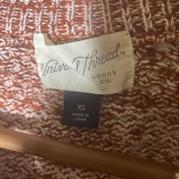 UNIVERSAL THREAD burnt brown white marled crew neck raglan sleeve sweater XS - Picture 6 of 9